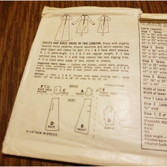 Vintage 1960s Simplicity 6287 Girls Mod Empire Waist Dress Sewing Pattern 8 CUT - Picture 3 of 5